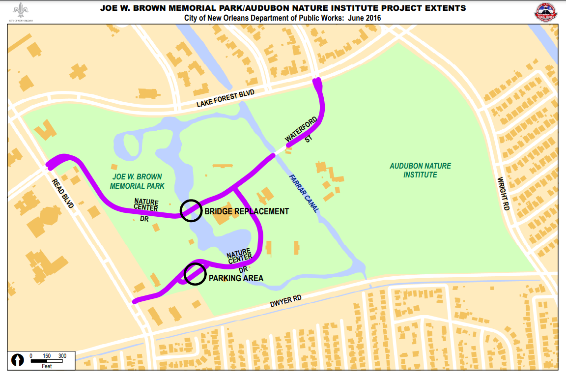 Map of Joe W. Brown Park Pavement