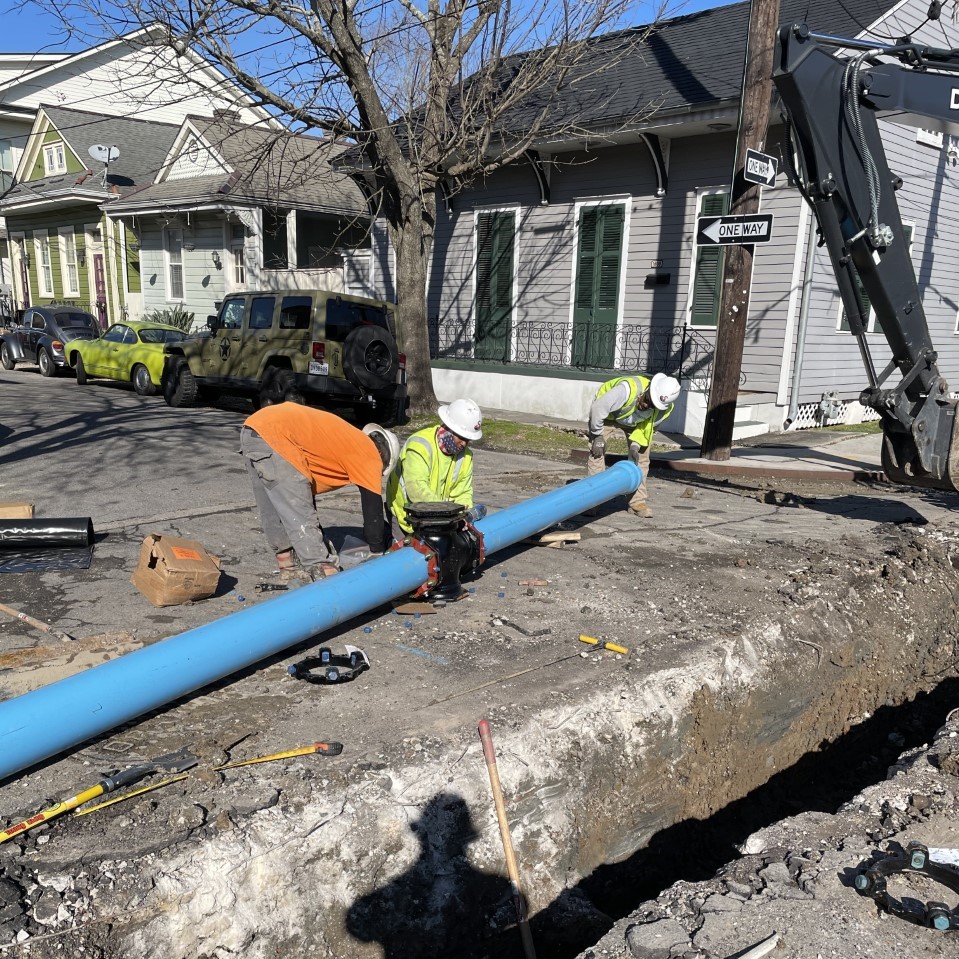 WATER LINE WORK BEGINS ON THE ST. JOHN, FAIRGROUNDS, SEVENTH WARD GROUP B PROJECT