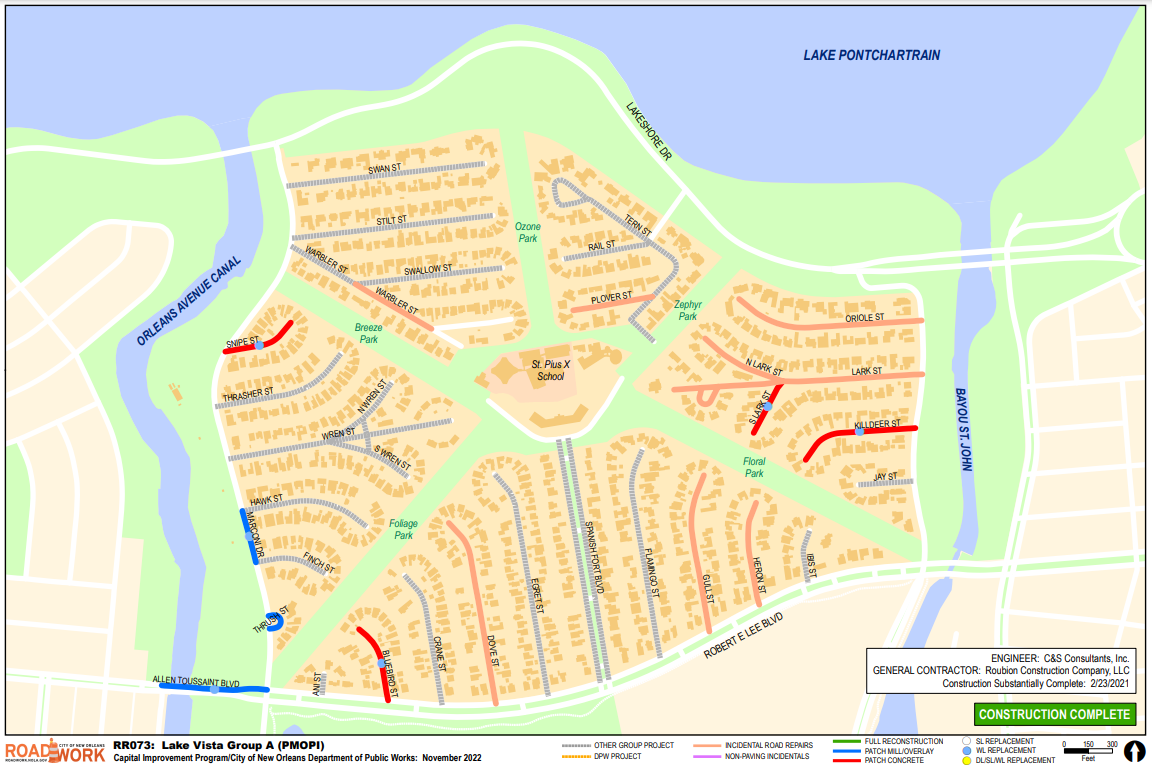Map of Lake Vista Group A