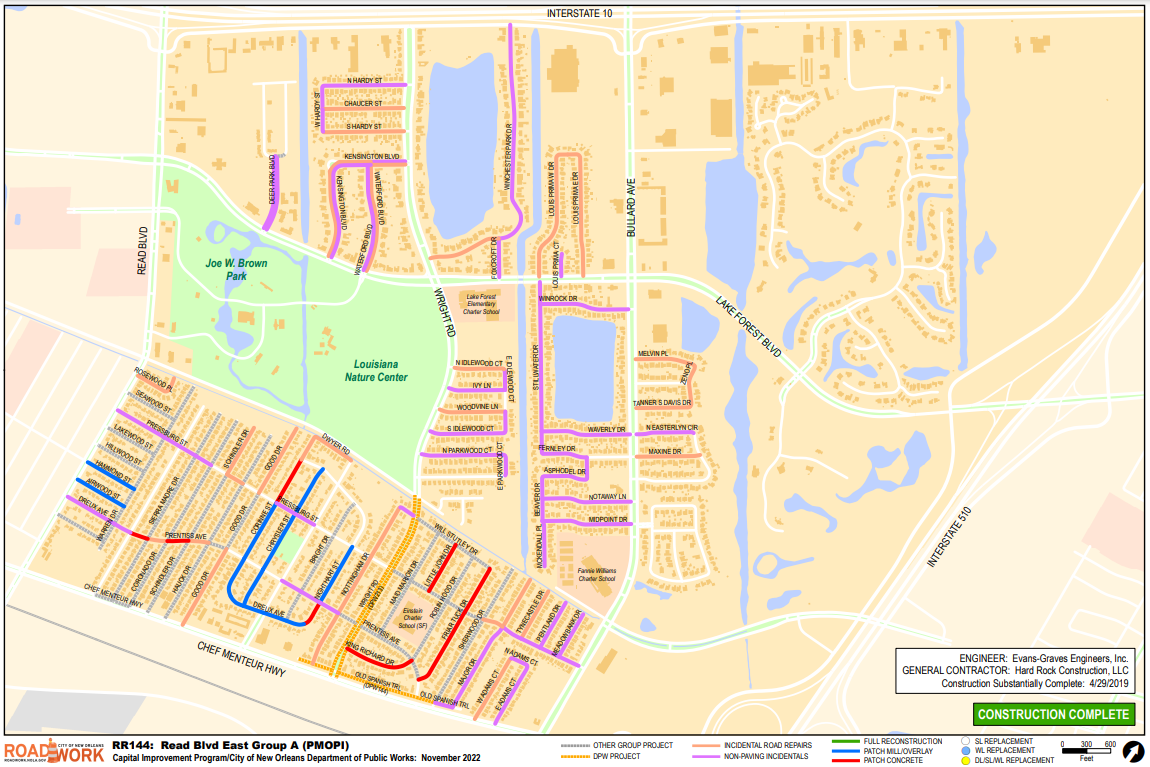 Map of Read Blvd East Group A