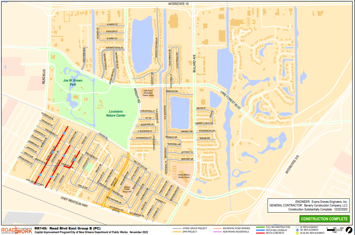 Map of Read Blvd East Group B