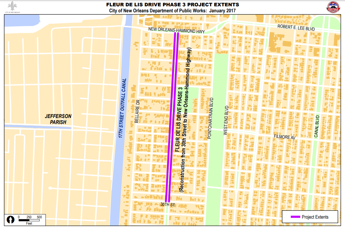 Map of Fleur de Lis Phase III (30th - Hammond Hwy)