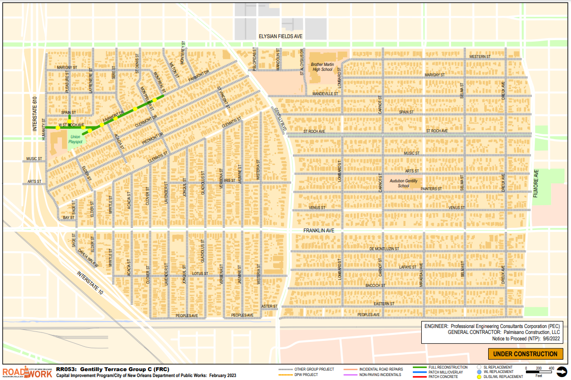 Map of Gentilly Terrace Group C