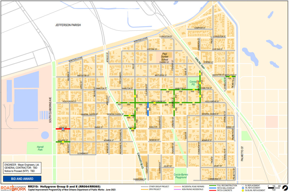 Map of Hollygrove Group D and E