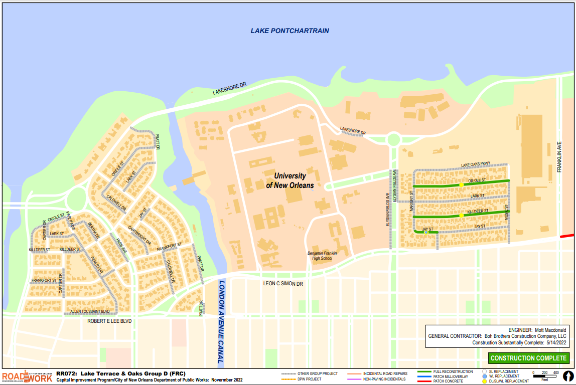 Map of Lake Terrace & Oaks Group D