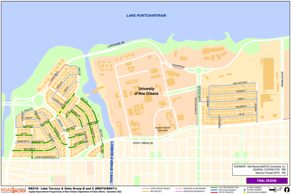 Map of Lake Terrace & Oaks Group B and C