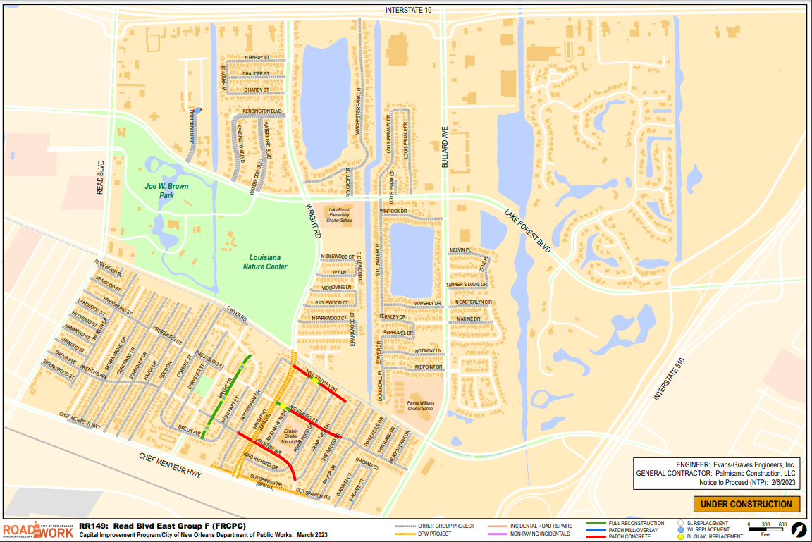 Map of Read Blvd East Group F