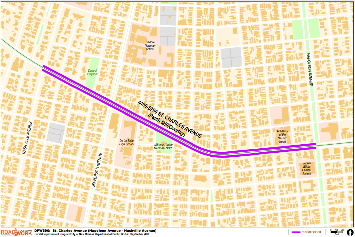 Map of St. Charles Ave. (Nashville - Napoleon)