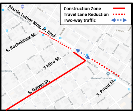 SOUTH GALVEZ STREET PROJECT CONSTRUCTION SCHEDULED TO RESUME MID-APRIL