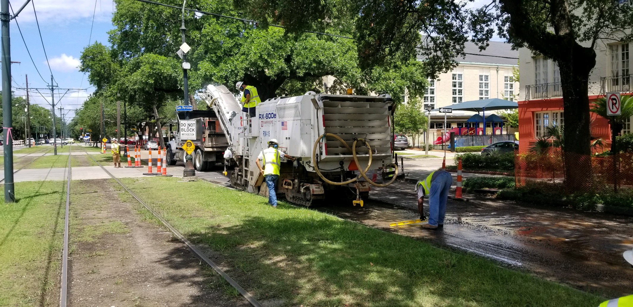 CREWS SET TO BEGIN FORMING AND POURING OF ADA RAMPS ON ST. CHARLES