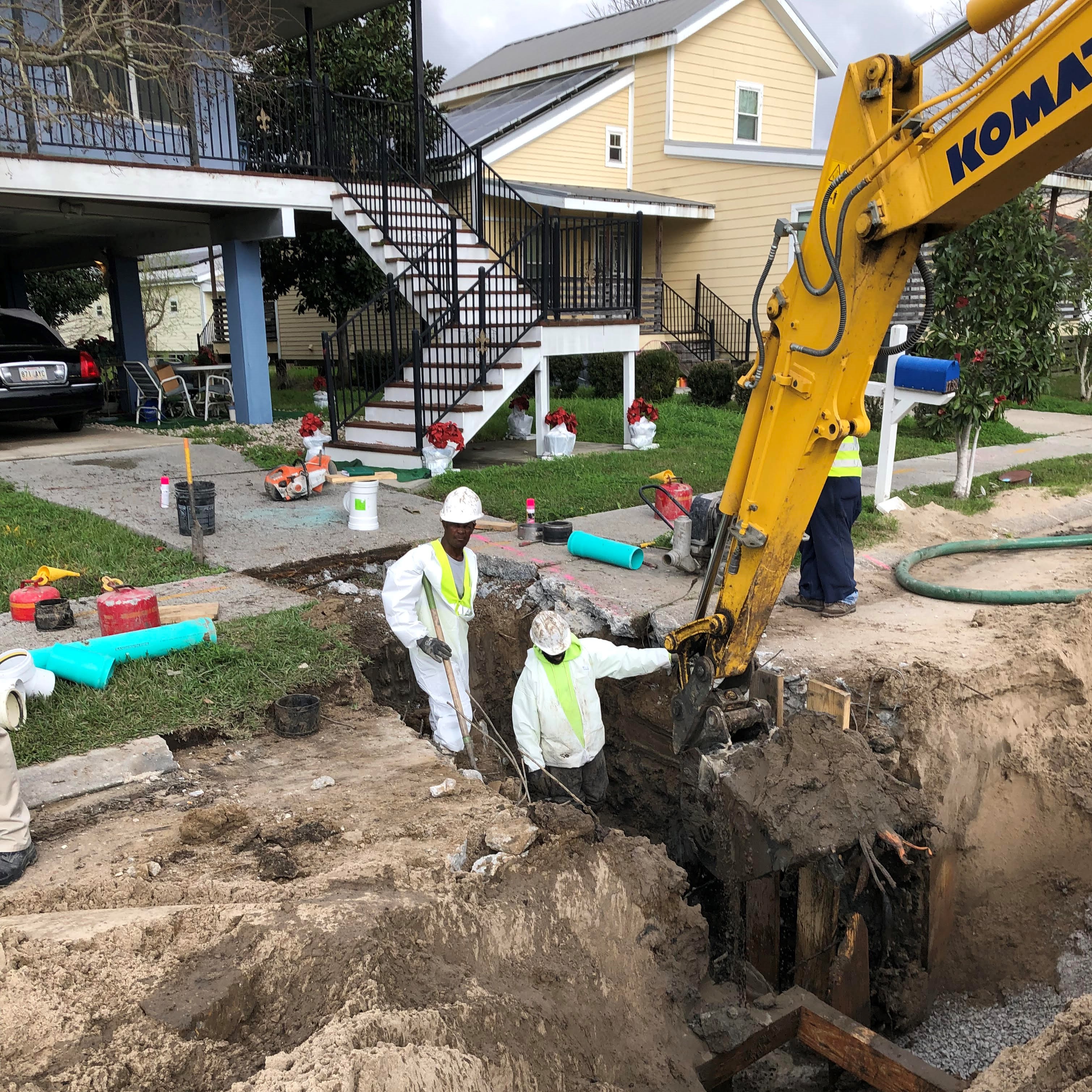 CREWS SET TO BEGIN WATER LINE CONNECTIONS ON THE LOWER NINTH WARD NORTHWEST GROUP B PROJECT