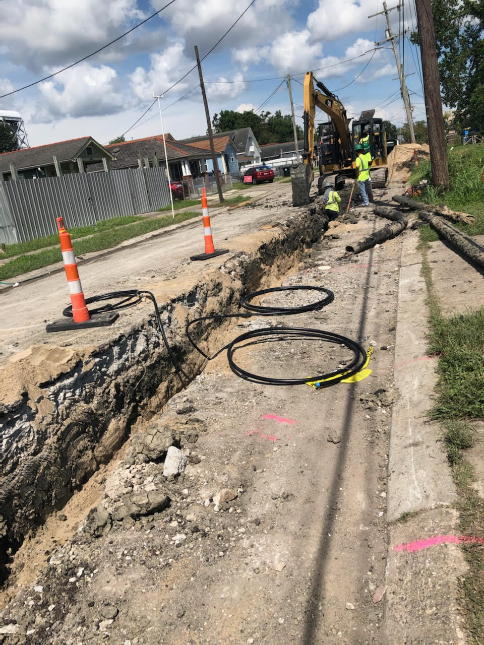 LOWER NINTH WARD SOUTH GROUP A BEGINS WITH THE PLACEMENT OF NEW WATER LINES