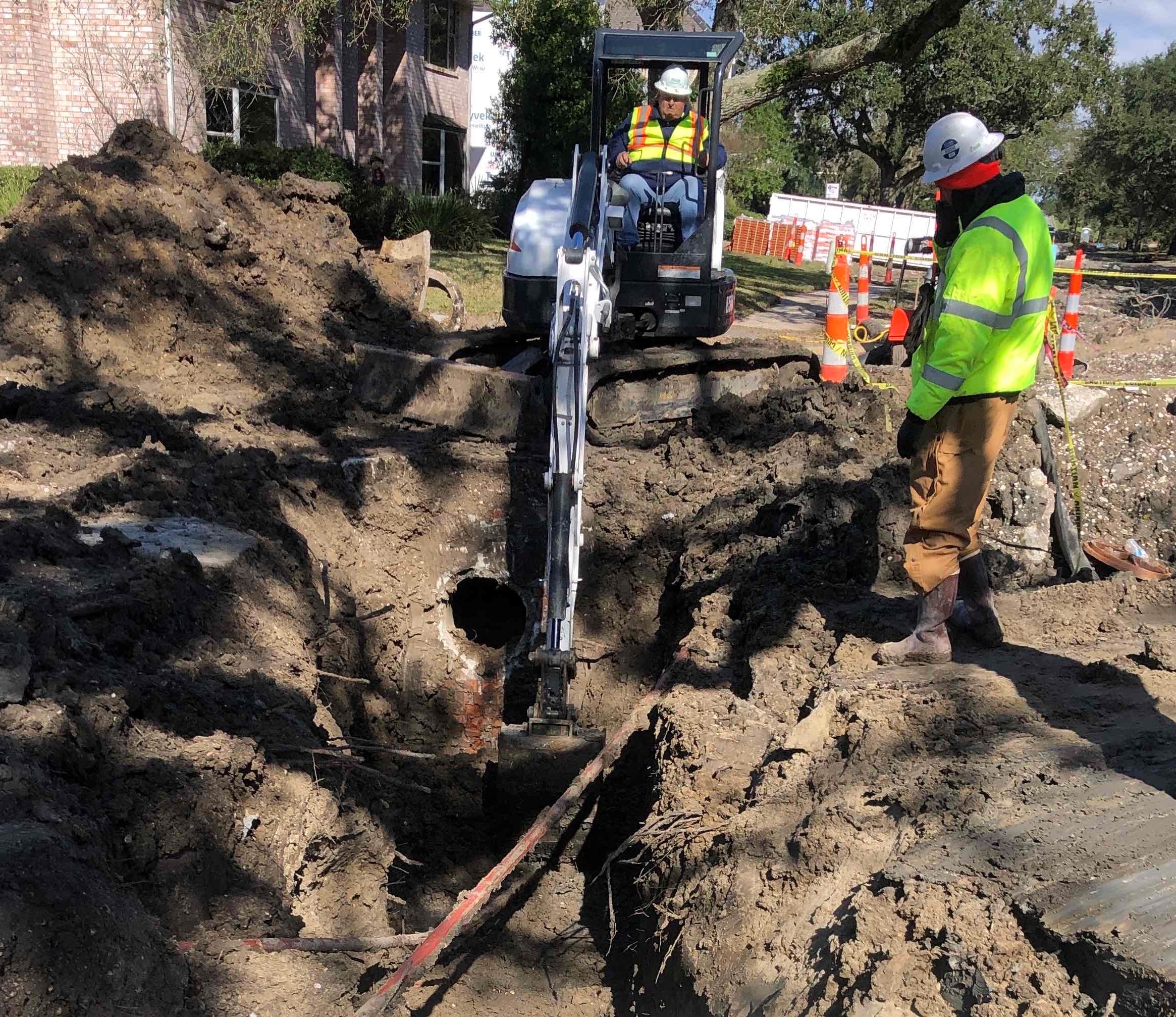 SEWER LINE CONNECTIONS ARE UNDERWAY ON CANAL BOULEVARD