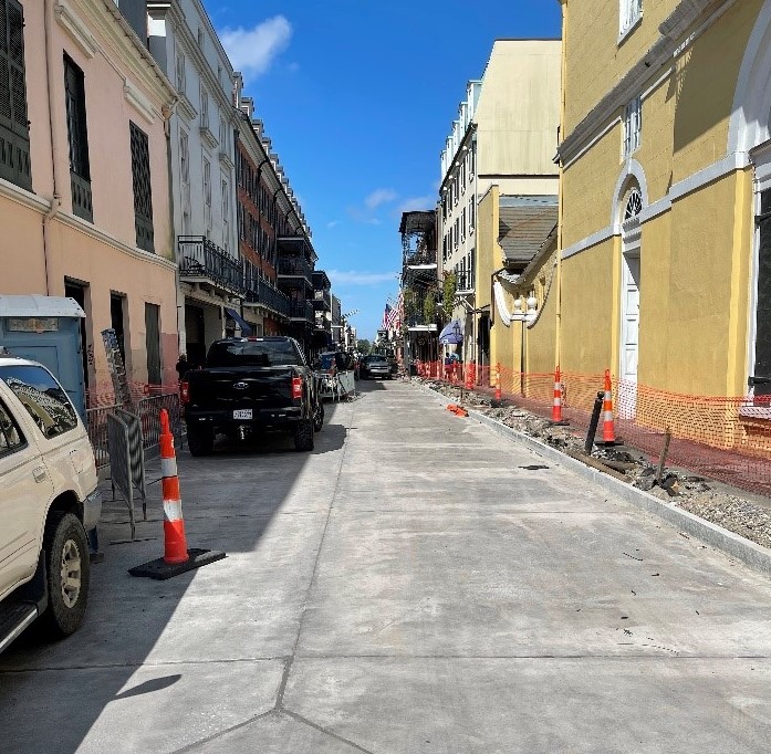 FULL RECONSTRUCTION ON CONTI BETWEEN BOURBON AND ROYAL STREETS CONTINUES