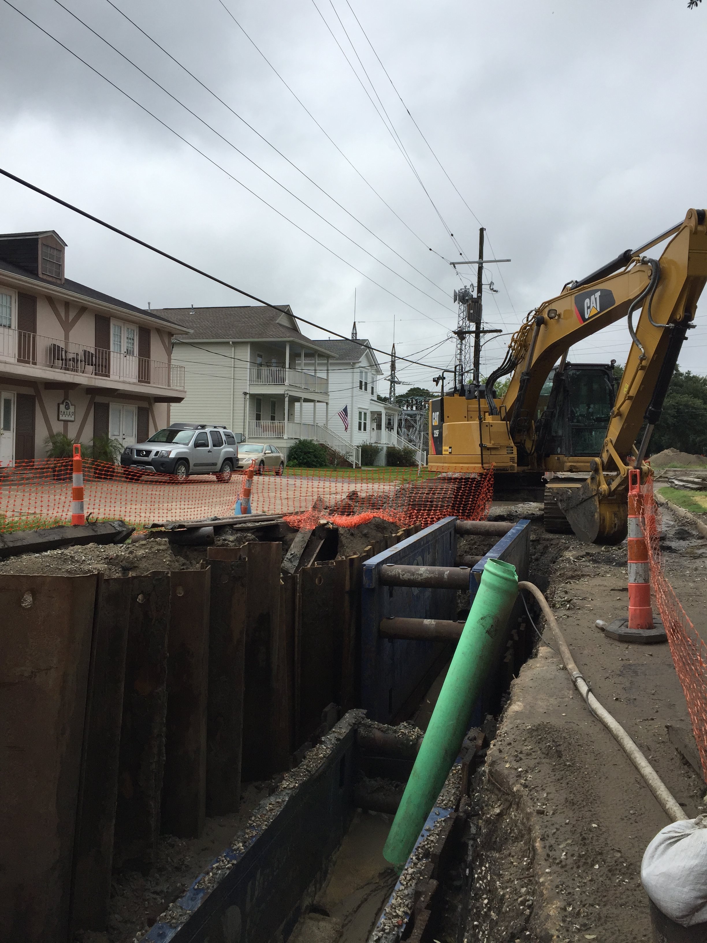 CONSTRUCTION CREWS ON FLEUR DE LIS PHASE III PROJECT CURRENTLY INSTALLING NEW SEWER LINES