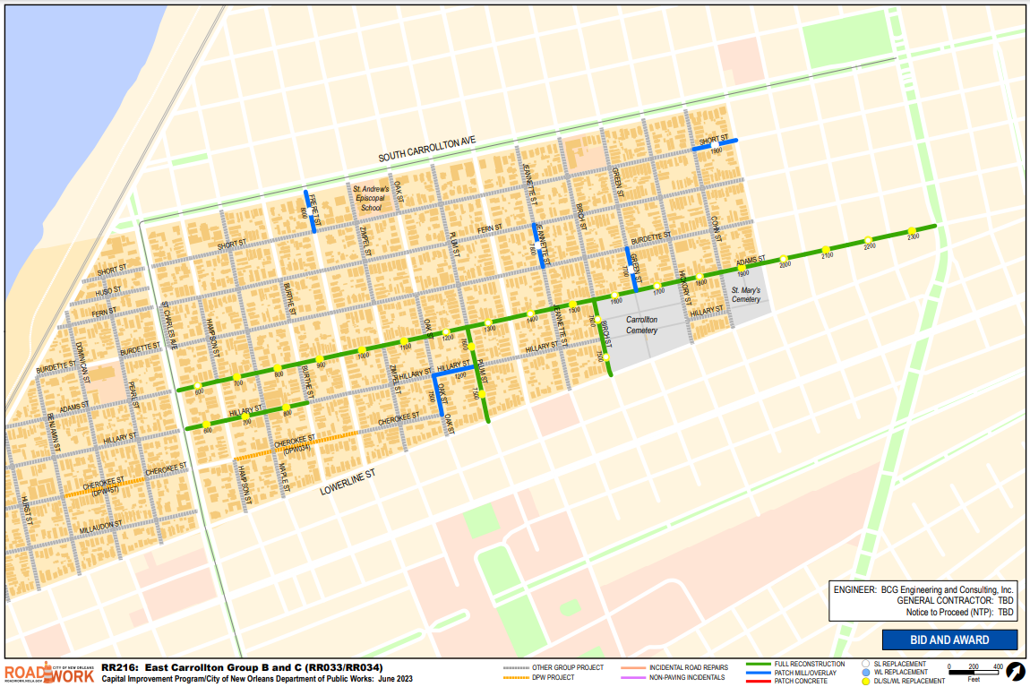 Map of East Carrollton Group B and C