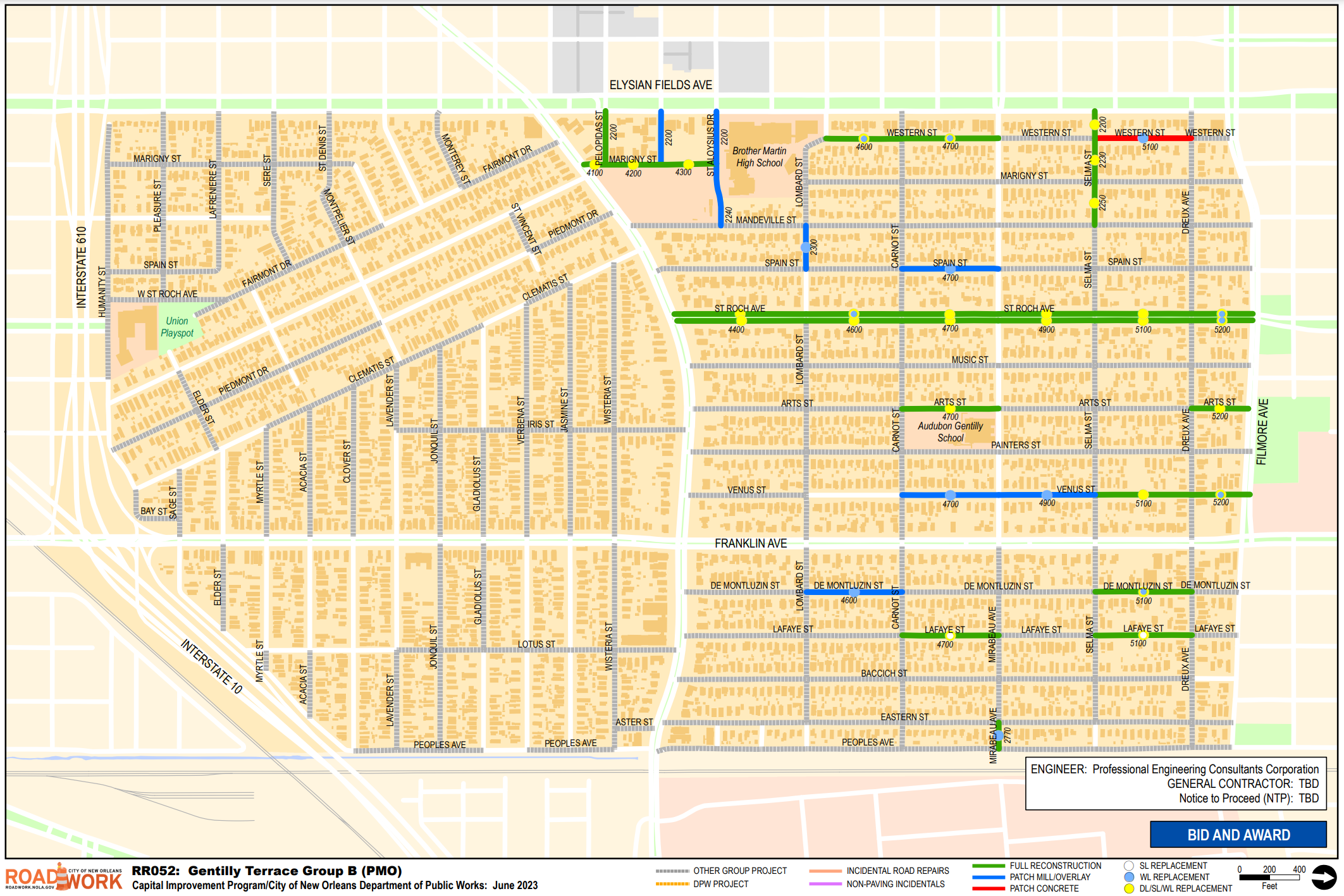 Map of Gentilly Terrace North Group B
