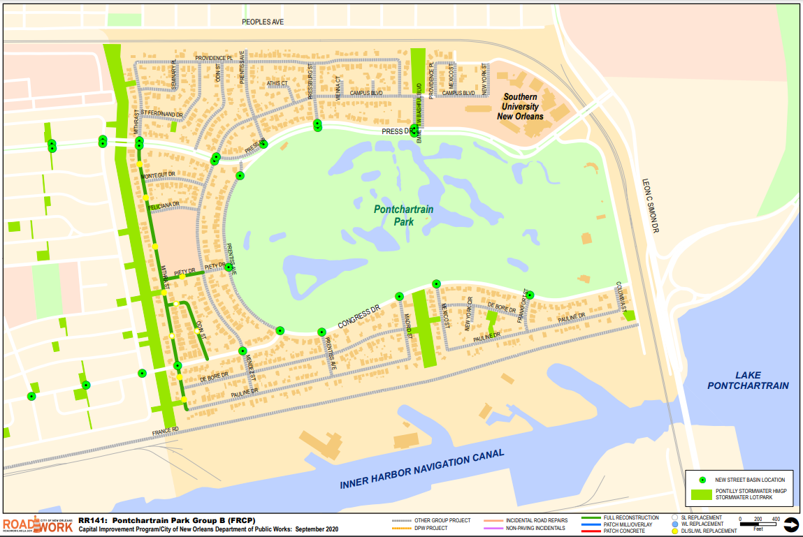Map of Pontchartrain Park Group B