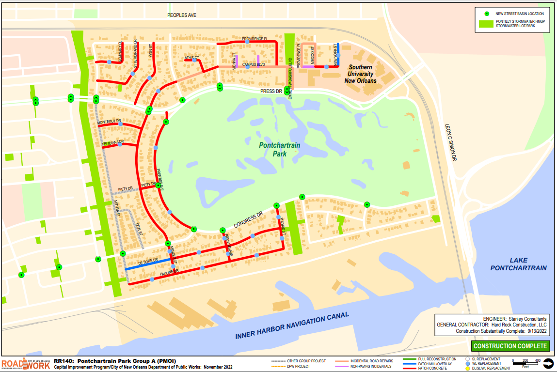 Map of Pontchartrain Park Group A