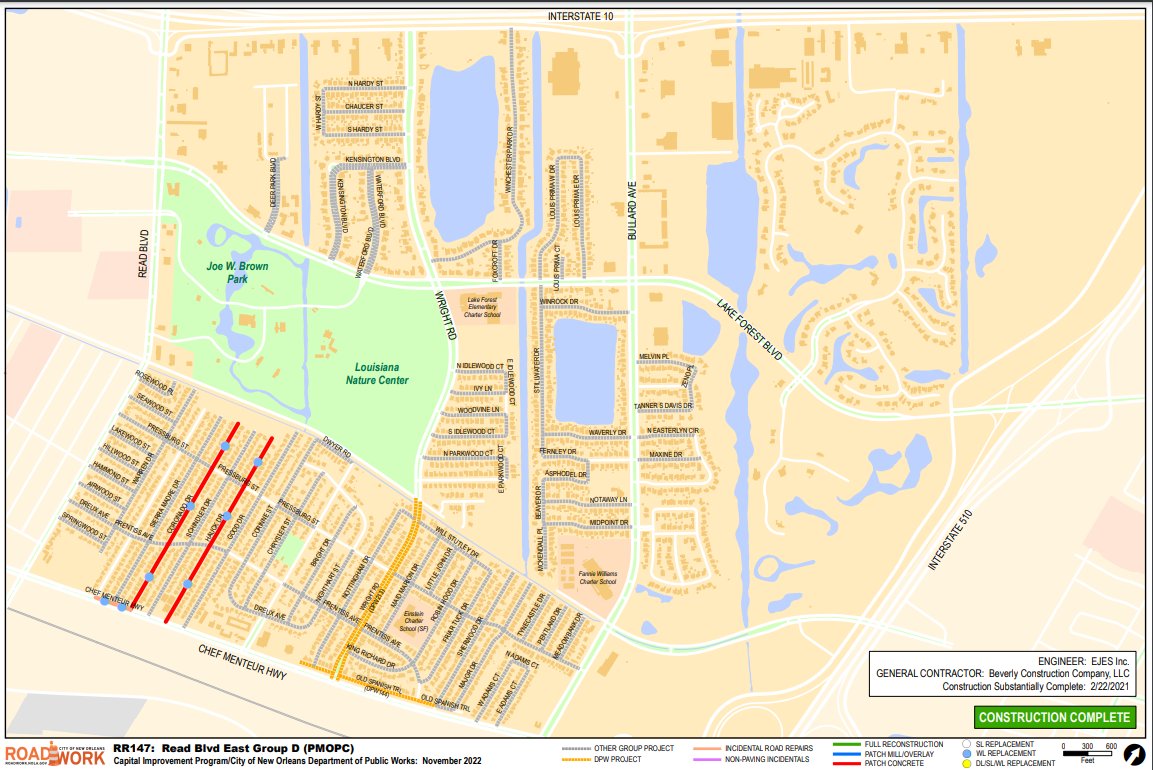 Map of Read Blvd East Group D